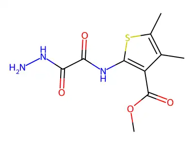 Methyl 2-{[hydrazinyl(oxo)acetyl]amino}-4,5-dimethylthiophene-3-carboxylate structure