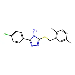 3-[(2,5-Dimethylphenyl)methylthio]-5-(4-chlorophenyl)-1,2,4-triazole-4-ylamine structure