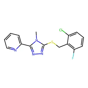 3-[(6-Chloro-2-fluorophenyl)methylthio]-4-methyl-5-(2-pyridyl)-1,2,4-triazole structure