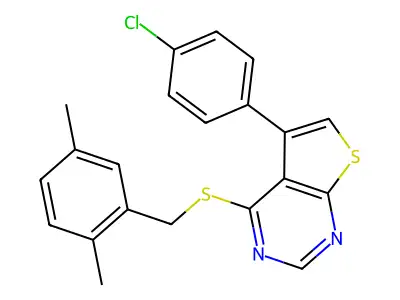 5-(4-Chlorophenyl)-4-[(2,5-dimethylbenzyl)sulfanyl]thieno[2,3-d]pyrimidine structure