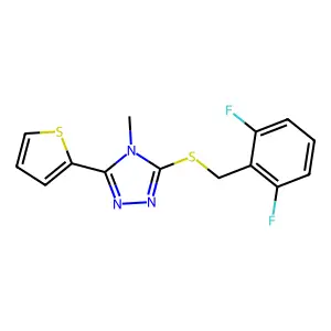 3-[(2,6-difluorobenzyl)sulfanyl]-4-methyl-5-(thiophen-2-yl)-4H-1,2,4-triazole structure