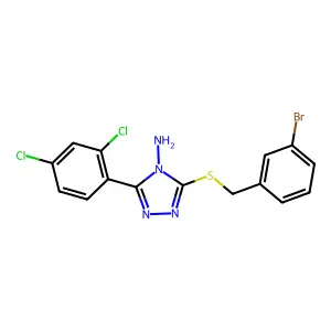 3-(2,4-Dichlorophenyl)-5-[(3-bromophenyl)methylthio]-1,2,4-triazole-4-ylamine structure