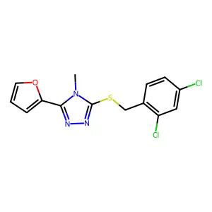 3-[(2,4-Dichlorophenyl)methylthio]-5-(2-furyl)-4-methyl-1,2,4-triazole structure