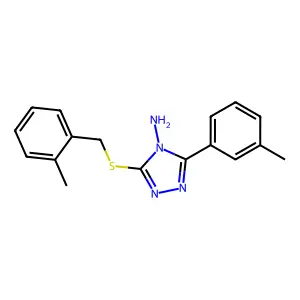 5-(3-Methylphenyl)-3-[(2-methylphenyl)methylthio]-1,2,4-triazole-4-ylamine structure