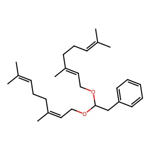 (2,2-Bis((3,7-dimethyl-2,6-octadienyl)oxy)ethyl)benzene structure