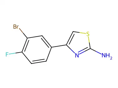 4-(3-Bromo-4-fluorophenyl)thiazol-2-ylamine structure