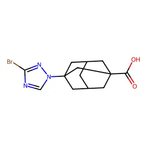 3-(3-Bromo-1H-1,2,4-triazol-1-yl)tricyclo(3.3.1.13,7)decane-1-carboxylic acid structure