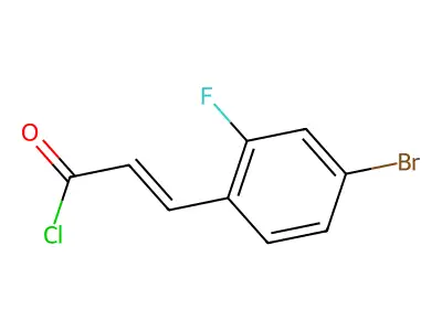 2-Propenoyl chloride, 3-(4-bromo-2-fluorophenyl)- structure