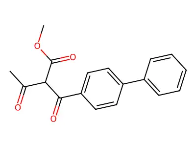 2-(Biphenyl-4-carbonyl)-3-oxo-butyric acid methyl ester structure