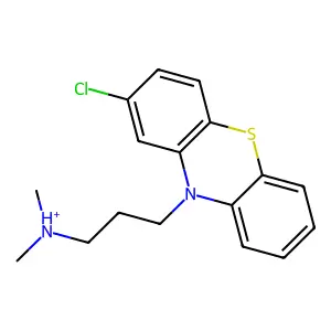 10H-Phenothiazine-10-propanamine, 2-chloro-N,N-dimethyl-, conjugate acid (1:1) structure