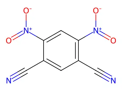 1,3-Benzenedicarbonitrile, 4,6-dinitro- structure