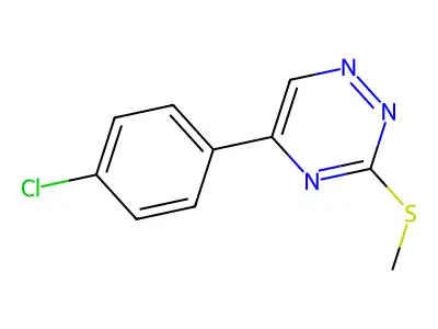 1,2,4-Triazine, 5-(4-chlorophenyl)-3-(methylthio)- structure