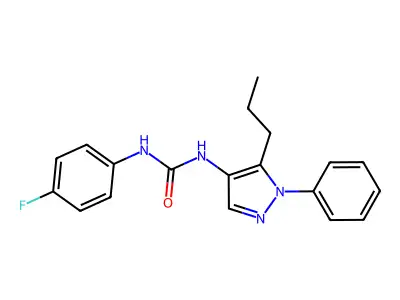 1-(4-Fluorophenyl)-3-(1-phenyl-5-propylpyrazol-4-yl)urea structure