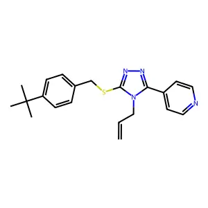 4-{5-[(4-tert-butylbenzyl)sulfanyl]-4-(prop-2-en-1-yl)-4H-1,2,4-triazol-3-yl}pyridine structure