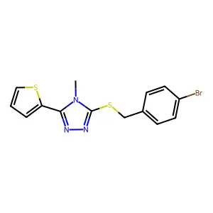 3-[(4-Bromophenyl)methylthio]-4-methyl-5-(2-thienyl)-1,2,4-triazole structure