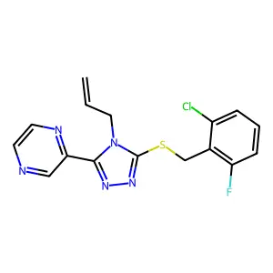 4-allyl-5-(2-pyrazinyl)-4H-1,2,4-triazol-3-yl 2-chloro-6-fluorobenzyl sulfide structure