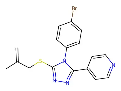 4-(4-(4-BR-PH)-5-((2-Methyl-2-propenyl)thio)-4H-1,2,4-triazol-3-YL)pyridine structure