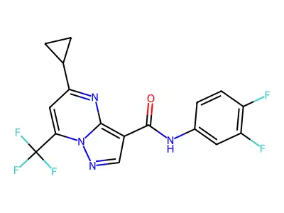5-cyclopropyl-N-(3,4-difluorophenyl)-7-(trifluoromethyl)pyrazolo[1,5-a]pyrimidine-3-carboxamide structure