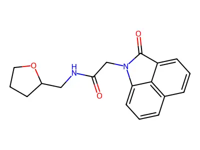 2-(2-oxo-1-benzo[cd]indolyl)-N-(2-oxolanylmethyl)acetamide structure