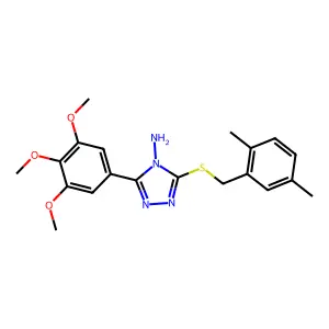 3-[(2,5-dimethylbenzyl)sulfanyl]-5-(3,4,5-trimethoxyphenyl)-4H-1,2,4-triazol-4-amine structure
