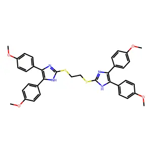2-[2-[[4,5-bis(4-methoxyphenyl)-1H-imidazol-2-yl]sulfanyl]ethylsulfanyl]-4,5-bis(4-methoxyphenyl)-1H-imidazole structure