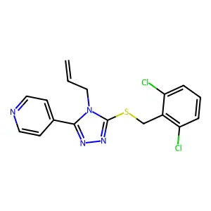 3-[(2,6-Dichlorophenyl)methylthio]-4-prop-2-enyl-5-(4-pyridyl)-1,2,4-triazole structure