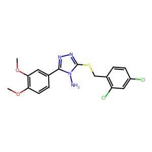 3-[(2,4-dichlorophenyl)methylthio]-5-(3,4-dimethoxyphenyl)-1,2,4-triazole-4-yl amine structure