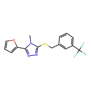 3-(furan-2-yl)-4-methyl-5-[[3-(trifluoromethyl)phenyl]methylsulfanyl]-1,2,4-triazole structure