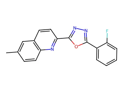 2-[5-(2-Fluorophenyl)-1,3,4-oxadiazol-2-yl]-6-methylquinoline structure