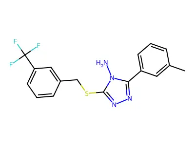3-(3-methylphenyl)-5-{[3-(trifluoromethyl)benzyl]sulfanyl}-4H-1,2,4-triazol-4-amine structure