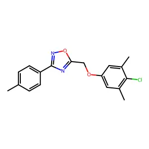 5-[(4-Chloro-3,5-dimethylphenoxy)methyl]-3-(4-methylphenyl)-1,2,4-oxadiazole structure