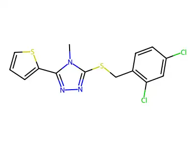 3-[(2,4-Dichlorophenyl)methylthio]-4-methyl-5-(2-thienyl)-1,2,4-triazole structure