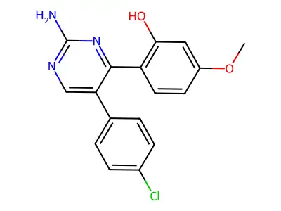 2-(2-Amino-5-(4-chlorophenyl)pyrimidin-4-yl)-5-methoxyphenol structure