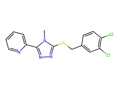 2-{5-[(3,4-dichlorobenzyl)sulfanyl]-4-methyl-4H-1,2,4-triazol-3-yl}pyridine structure