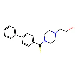 [4-(2-Hydroxyethyl)-1-piperazinyl]-(4-phenylphenyl)methanethione structure