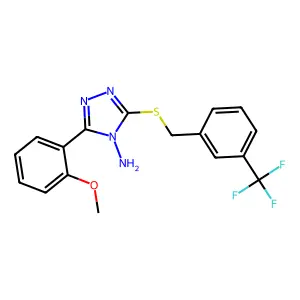 3-(2-methoxyphenyl)-5-{[3-(trifluoromethyl)benzyl]sulfanyl}-4H-1,2,4-triazol-4-amine structure