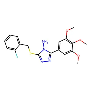 3-((2-Fluorobenzyl)thio)-5-(3,4,5-trimethoxyphenyl)-4H-1,2,4-triazol-4-ylamine structure