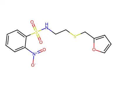 N-[2-(furan-2-ylmethylsulfanyl)ethyl]-2-nitrobenzenesulfonamide structure