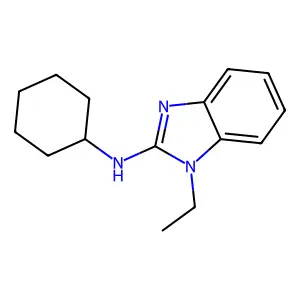 N-cyclohexyl-N-(1-ethyl-1H-benzimidazol-2-yl)amine structure