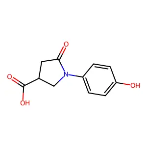 (3S)-1-(4-hydroxyphenyl)-5-oxopyrrolidine-3-carboxylic acid structure
