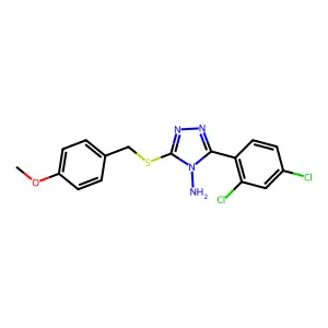 3-(2,4-Dichlorophenyl)-5-((4-methoxybenzyl)thio)-4H-1,2,4-triazol-4-ylamine structure