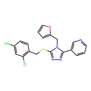3-{5-[(2,4-dichlorobenzyl)sulfanyl]-4-(furan-2-ylmethyl)-4H-1,2,4-triazol-3-yl}pyridine structure