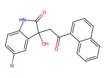 5-bromo-3-hydroxy-3-(2-naphthalen-1-yl-2-oxoethyl)-1H-indol-2-one structure