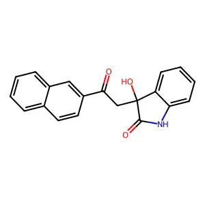 3-hydroxy-3-[2-(2-naphthyl)-2-oxoethyl]-1,3-dihydro-2H-indol-2-one structure