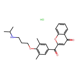 2-(3,5-Dimethyl-4-(3-(propan-2-ylamino)propoxy)benzoyl)chromen-4-one hydrochloride structure