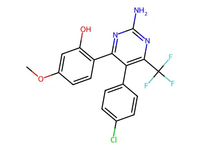 2-(2-Amino-5-(4-chlorophenyl)-6-(trifluoromethyl)pyrimidin-4-yl)-5-methoxyphenol structure