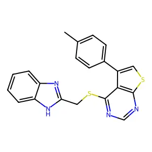 4-(1H-benzimidazol-2-ylmethylsulfanyl)-5-(4-methylphenyl)thieno[2,3-d]pyrimidine structure