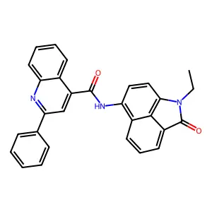 N-(1-ethyl-2-oxo-1,2-dihydrobenzo[cd]indol-6-yl)-2-phenylquinoline-4-carboxamide structure