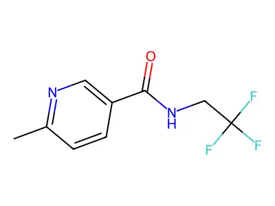 6-methyl-N-(2,2,2-trifluoroethyl)pyridine-3-carboxamide structure