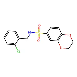 N-(2-chlorobenzyl)-2,3-dihydro-1,4-benzodioxine-6-sulfonamide structure
